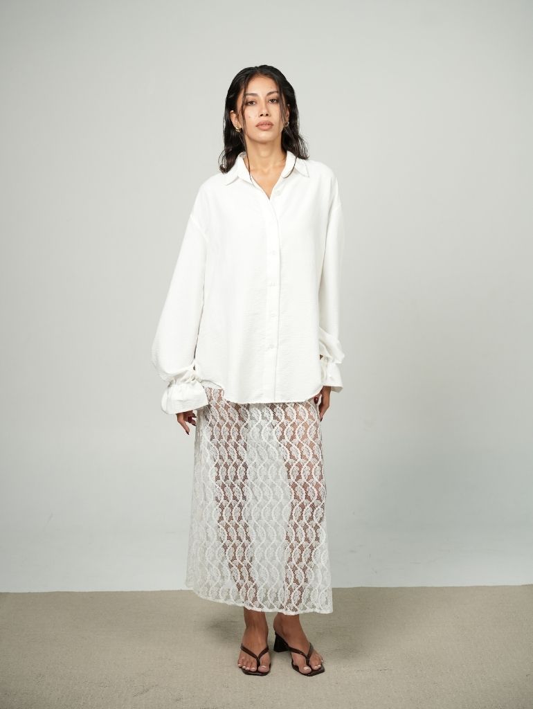 Jorja Lace Skirt/White