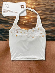 Havana Halter Tank/Off-White