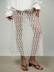 Jorja Lace Skirt/White