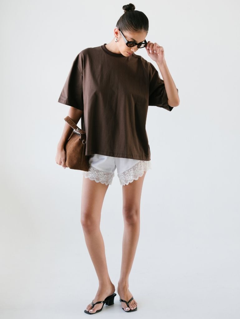 Plain Oversized Tee/Espresso