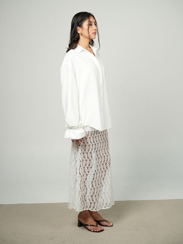 Jorja Lace Skirt/White