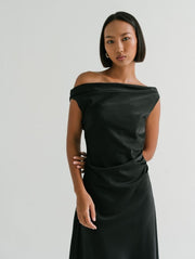 Salma Satin Dress in Baby Rose