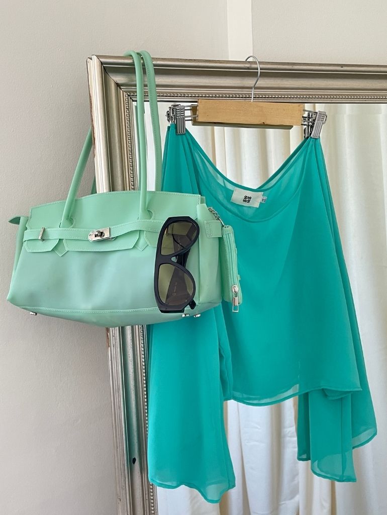 Iris Sheer Top/Aqua