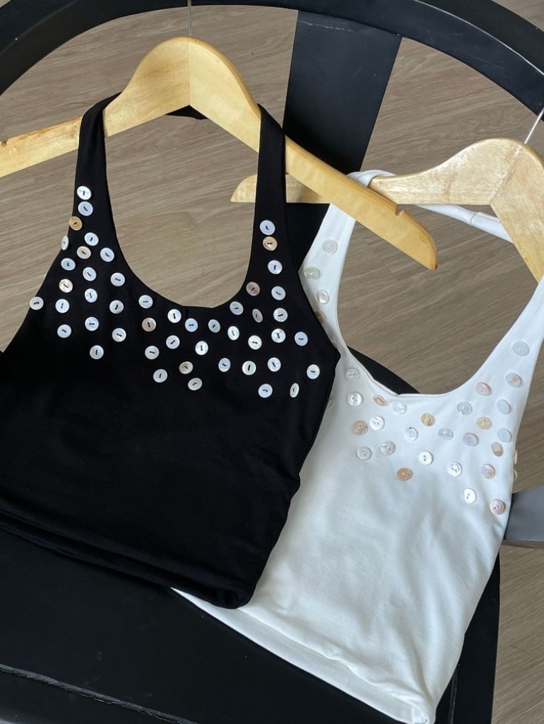 Havana Halter Tank/Off-White