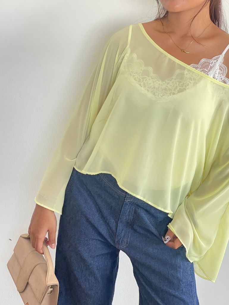 Iris Sheer Top/Lemon