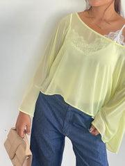 Iris Sheer Top/Lemon
