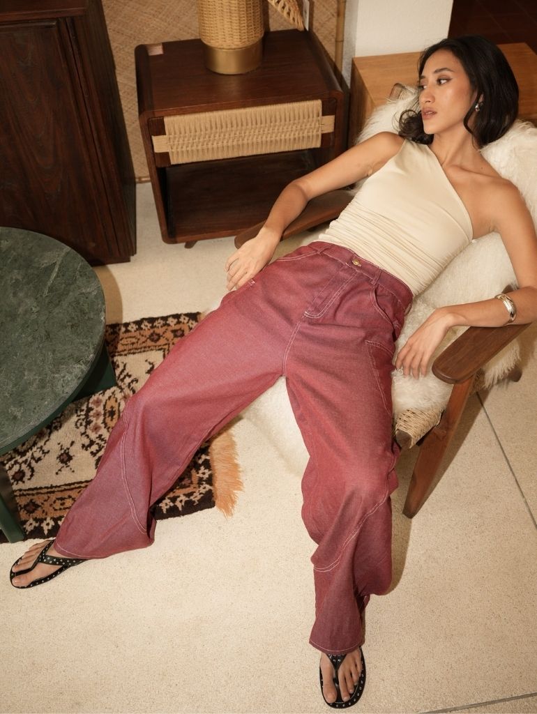 Frankie Wide Barrel Pants/Off White