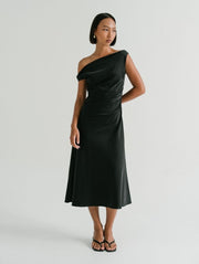 Salma Satin Dress in Baby Rose