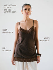 Inez Lace Cami/Brown