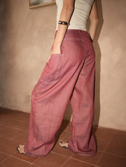 Frankie Wide Barrel Pants/Maroon