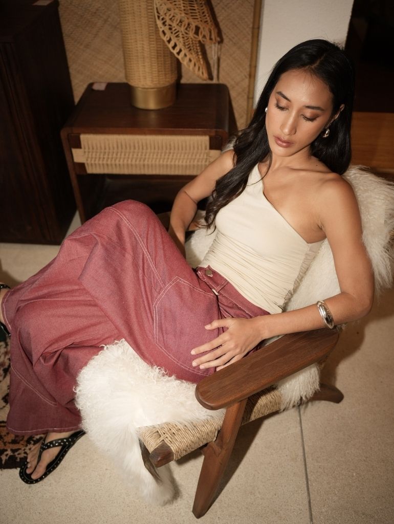 Frankie Wide Barrel Pants/Off White