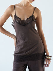 Inez Lace Cami/Espresso