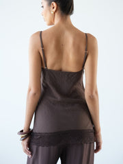 Inez Lace Cami/Espresso