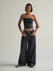 Bella Wide Leg Denim in Dark Blue