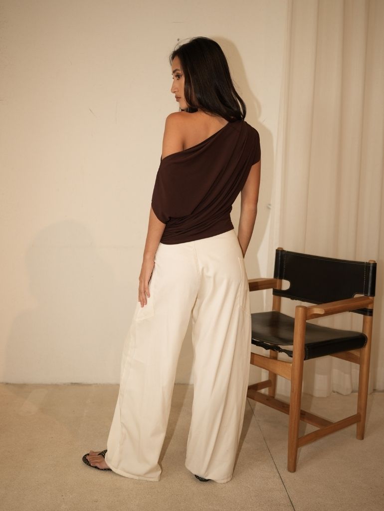 Frankie Wide Barrel Pants/Off White