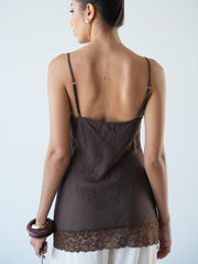 Inez Lace Cami/Brown