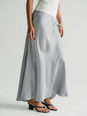 Zali Satin Skirt in Brown