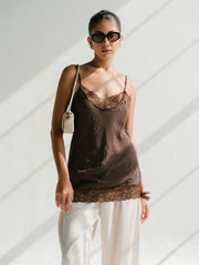 Inez Lace Cami/Brown