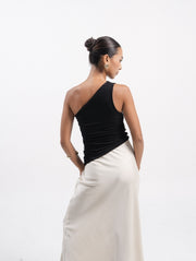 Hale One Shoulder Top in Black