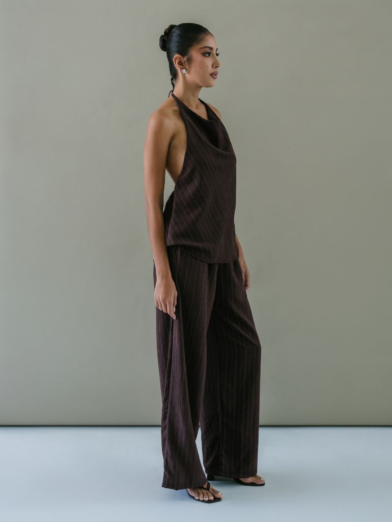 Soho Halter Top/Espresso Stripes