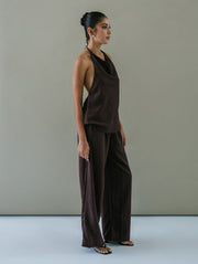 Soho Halter Top/Espresso Stripes