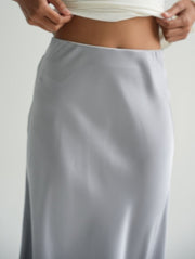 Zali Satin Skirt in Brown