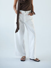 Frankie Wide Barrel Pants/Off White