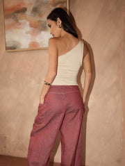 Liv One Shoulder Top Bone