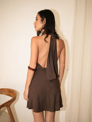 Malibu Mini Dress in Espresso