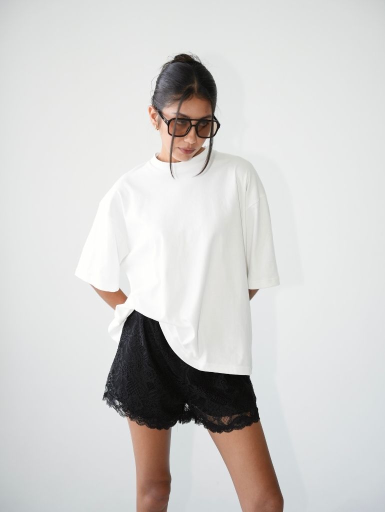 Plain Oversized Tee/Off-White