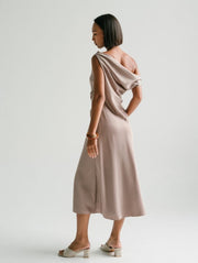 Salma Satin Dress in Baby Rose