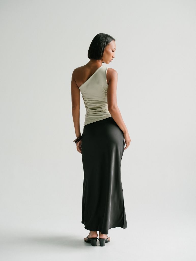 Hale One Shoulder Top in Bone
