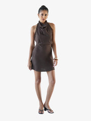 Malibu Mini Dress in Espresso