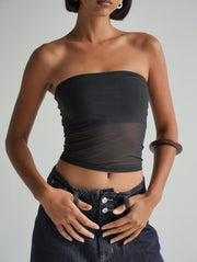 Off Duty Tube Top in Black