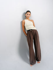 Hale One Shoulder Top in Bone