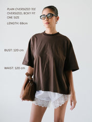 Plain Oversized Tee/Espresso