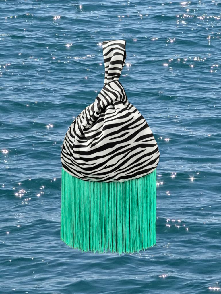 Luella Knot Bag/Zebra Aqua