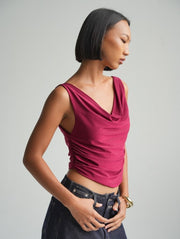 Stella Cowl Top in Cherry
