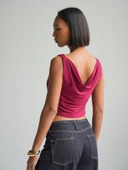 Stella Cowl Top in Cherry