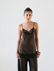 Inez Lace Cami/Espresso