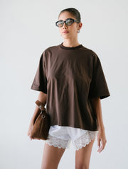 Plain Oversized Tee/Espresso