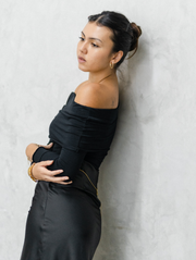 Savannah Off Shoulder Top in Black