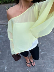 Iris Sheer Top/Lemon
