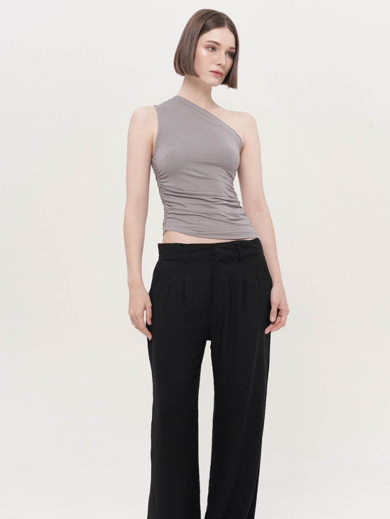 Hale One Shoulder Top in Stone