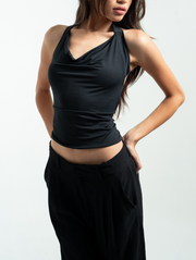 Lea Drape Top in Black
