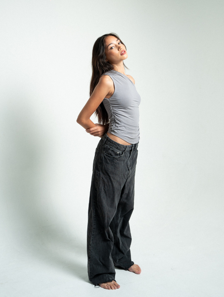 Hale One Shoulder Top in Stone