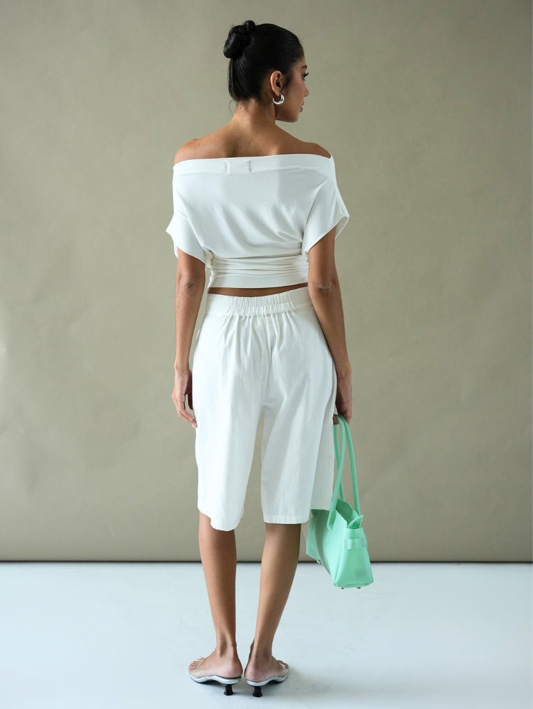 Bermuda Jorts/White