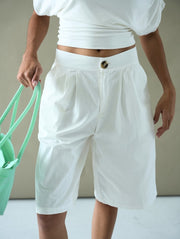 Bermuda Jorts/White