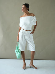 Bermuda Jorts/White