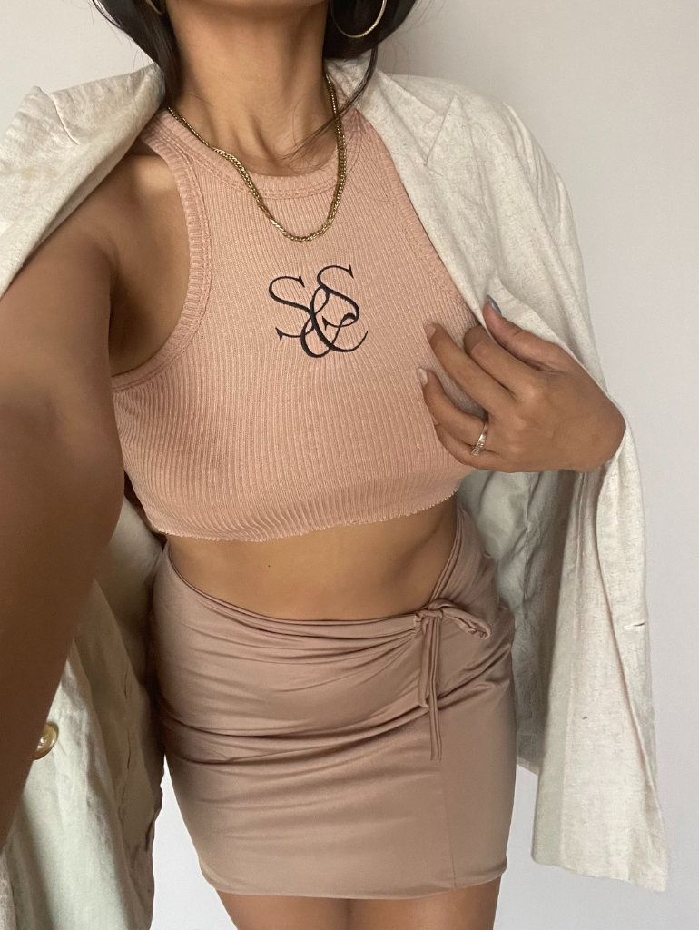Naya Drawstring Skirt in Beige